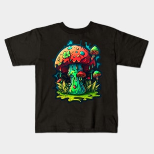 Psychedelic Dreams: Vibrant Mushroom Wonderland Kids T-Shirt